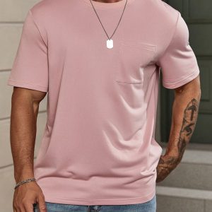 Manfinity KASUA Men T-Shirts Fit Crew Neck Short Sleeve Basic Tee Casual Summer Polyester
