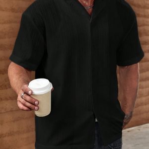 Manfinity KASUA Loose Fit Men??s Solid Button-Up Shirt