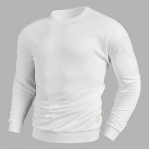 Manfinity KASUA Men??s Casual Drop Shoulder White Sweatshirt, Spring/Autumn