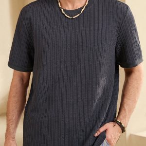 Manfinity KASUA Men Summer Solid Color Round Neck Short Sleeve Casual T-Shirt